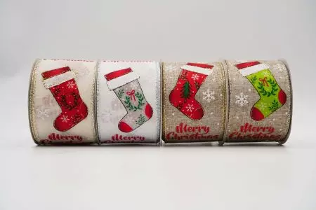 Nastro con filo per calze di Natale - Nastro con filo per calze di Natale